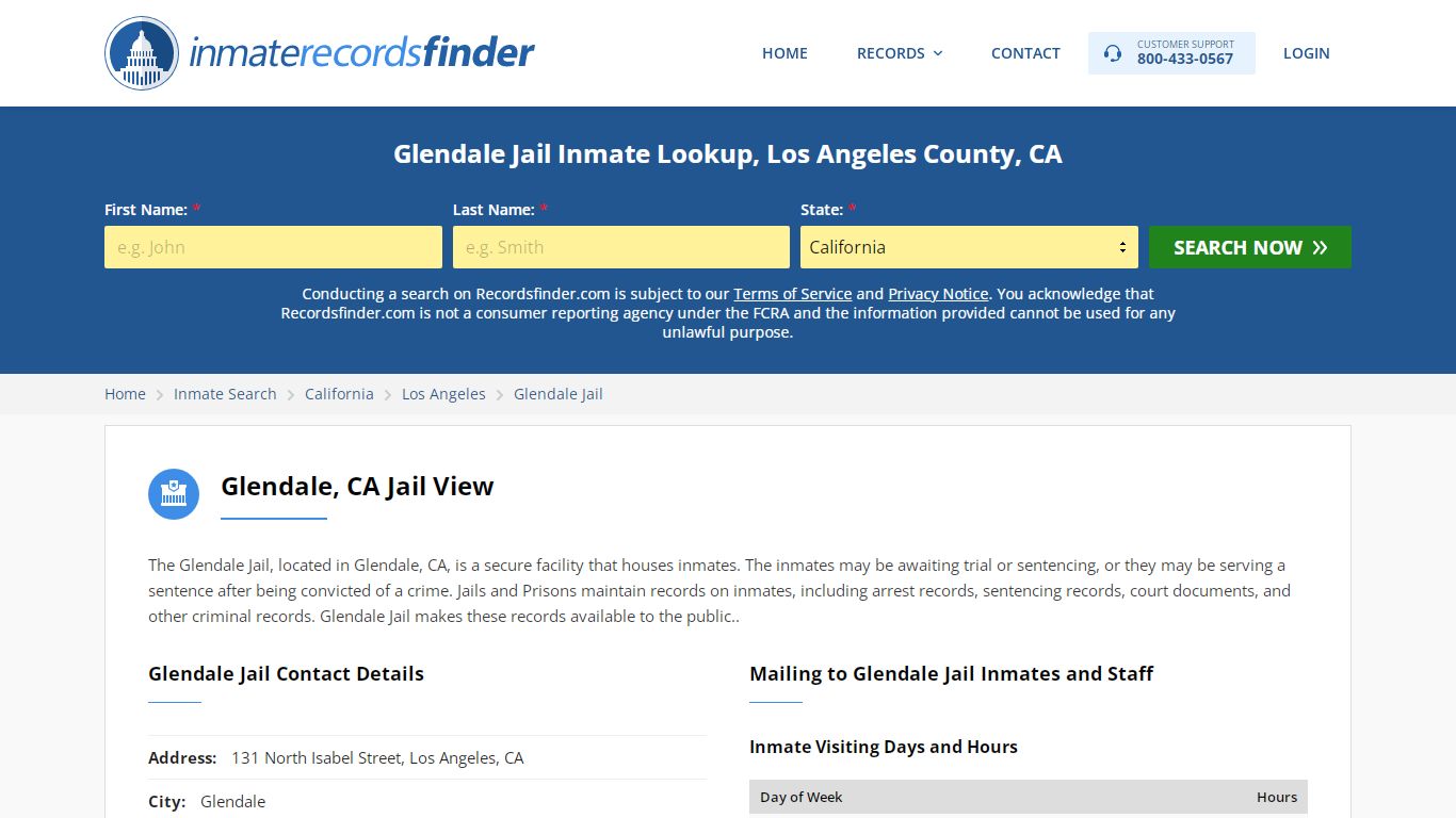 Glendale Jail Roster & Inmate Search, Los Angeles County, CA ...